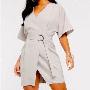 Asos petite wrap front mini dress